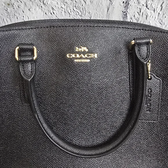 Coach Black And Gold Leather Women's Crossbosy Bag - Picture 3 of 16